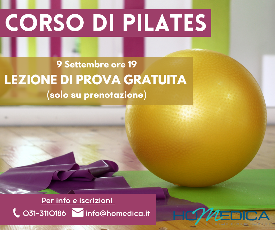 CORSO DI PILATES - 9 SETTEMBRE  ORE 19 LEZIONE DI PROVA GRATUITA